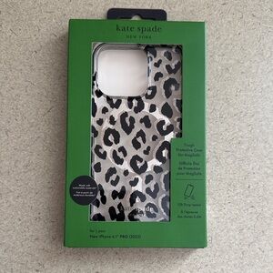 Kate Spade Black and White Leopard iPhone 14 Pro Case